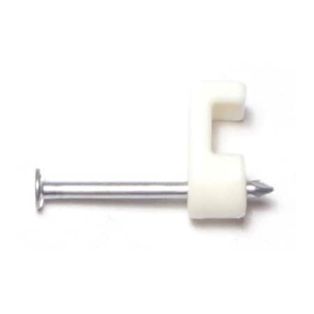 Midwest Fastener Cable Clip, Plastic, White, 6 mm L, 50 PK 64191